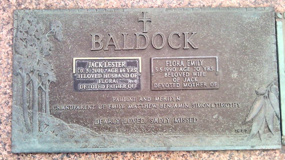BALDOCK Jack Lester c1915-2001 memorial.jpg